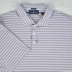 Ralph Lauren Polo Mens 2XL Purple Gray Striped Pro Fit Performance Wicking NEW